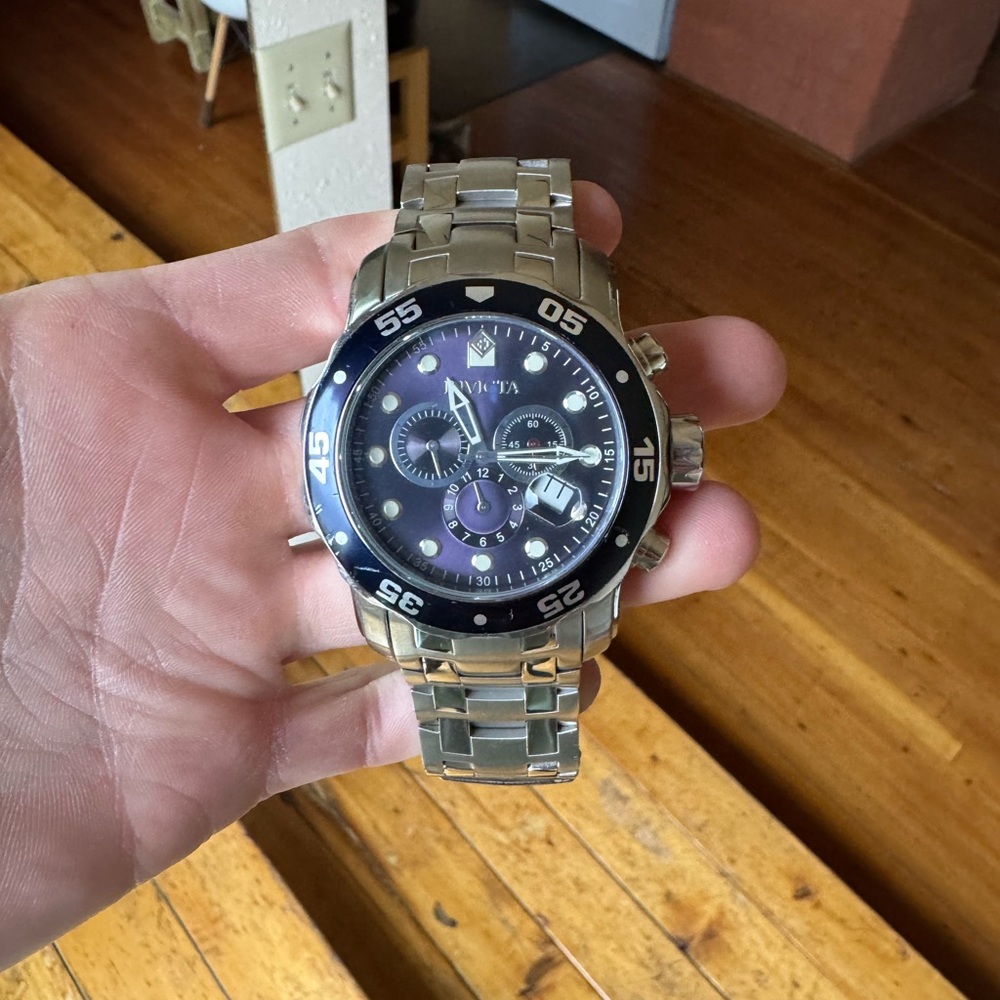 Silver and Black Invicta Watch